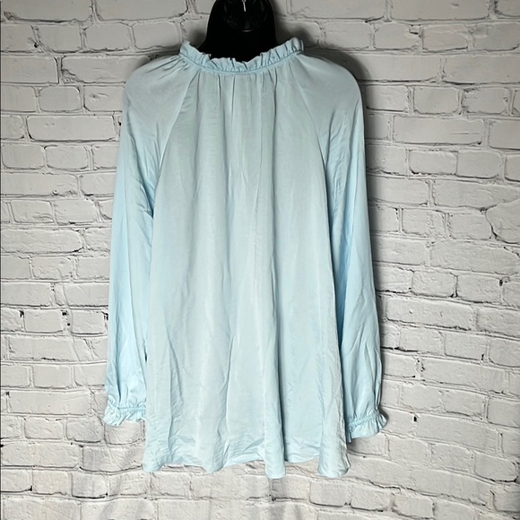 Final Price Scoop NYC Blue Ruffled Relaxed Blouse - Picture 5 of 6